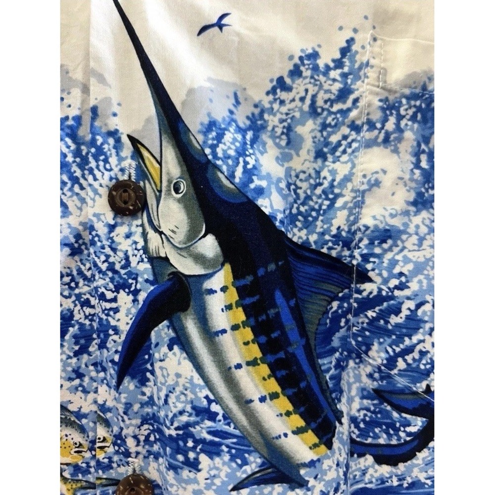 Vintage‎ Pacific Legend Hawaiian Shirt Sailfish Cruise Vacation Mens XL Made USA